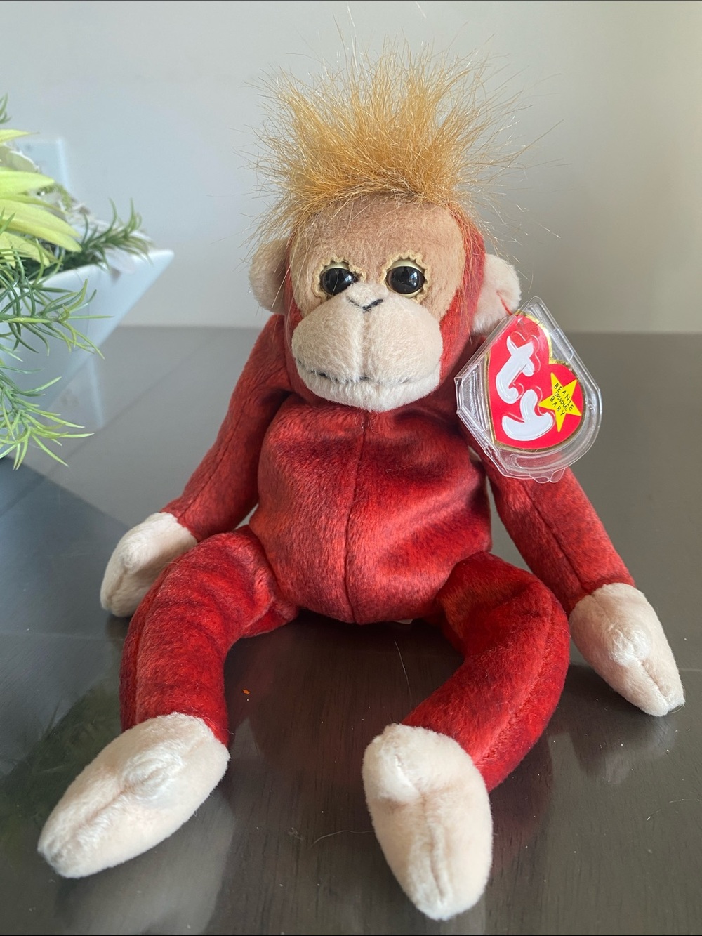 1999 Ty Beanie Orangutang Red Monkey plush sweetheart